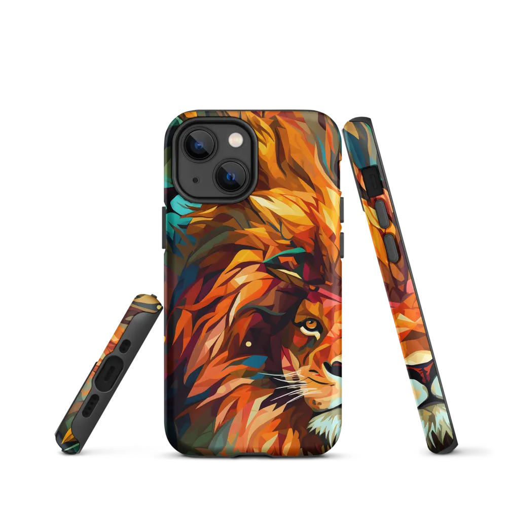 Majestic Gaze: The Polygonal Lion