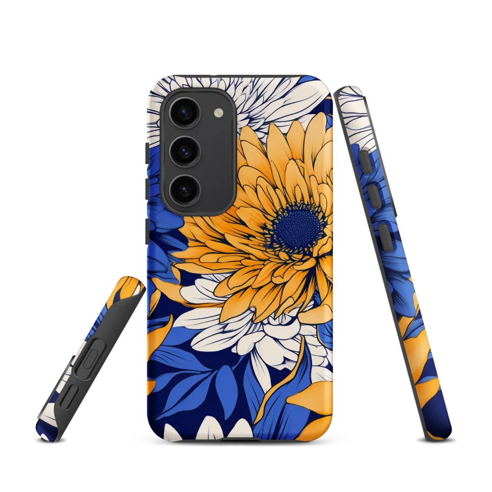 Floral Harmony in Blue and Yellow