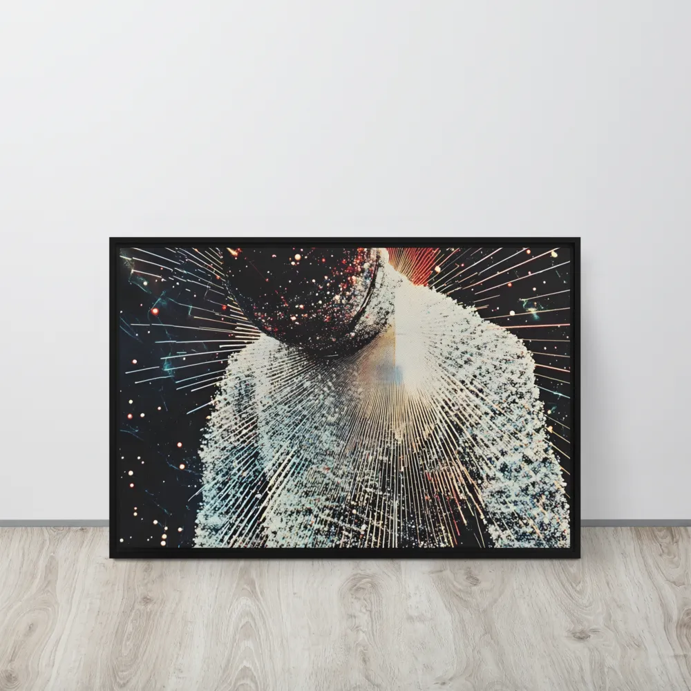 Ethereal Astronaut: A Journey Through the Cosmos | Canvas with Black Frame | 20″×30″