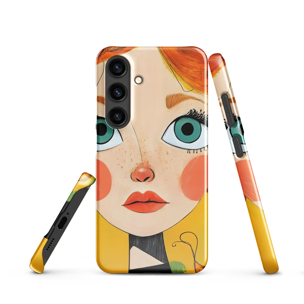 Whimsical Portrait of a Girl | Phone Case |  S24 | Snap Case | Glossy