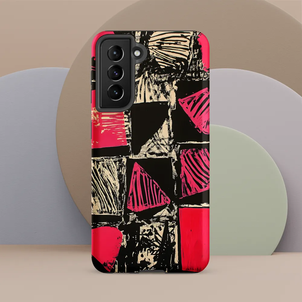 Geometric Symphony in Pink and Black