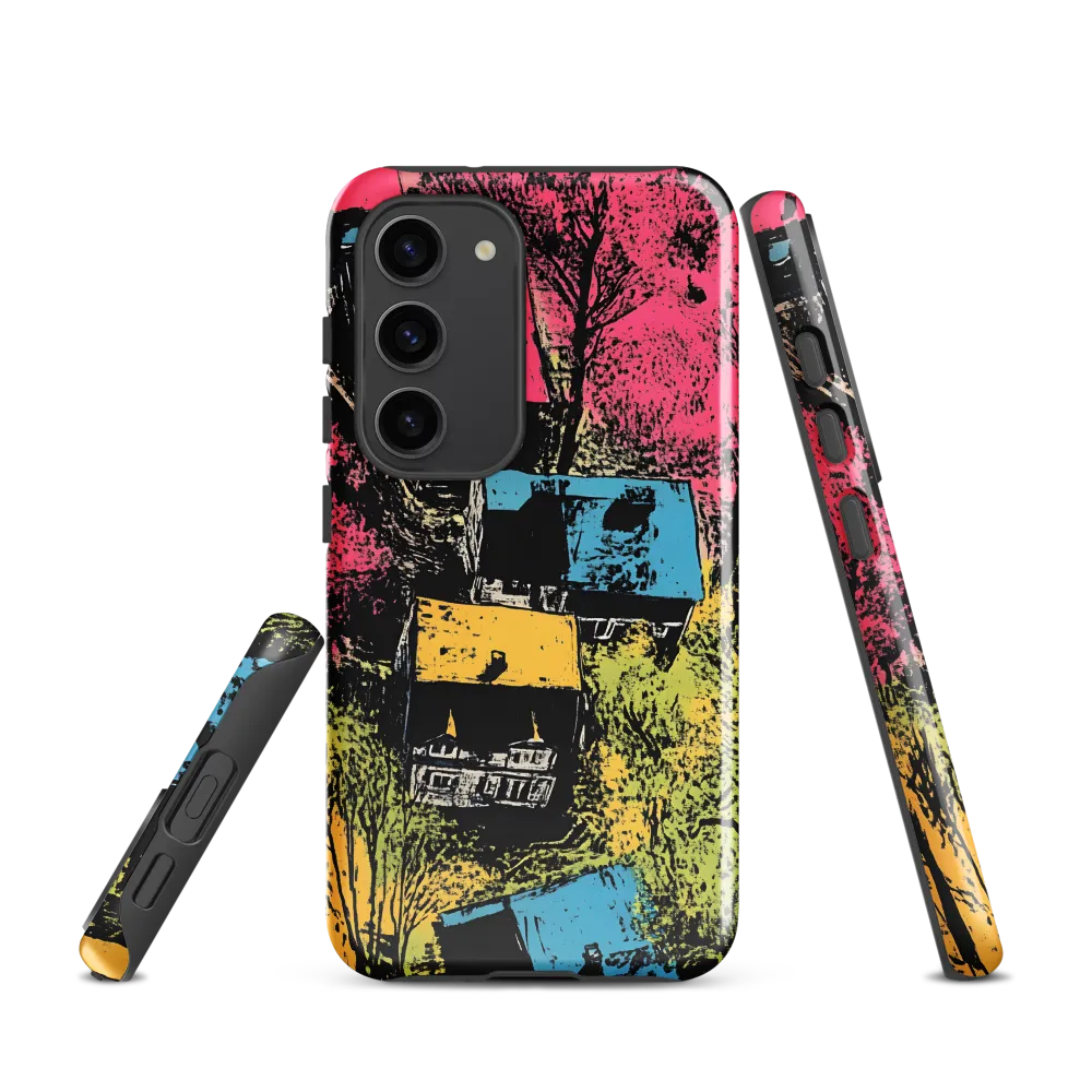 Whimsical Rooftops: A Colorful Landscape | Phone Case |  S23 | Tough Case | Glossy