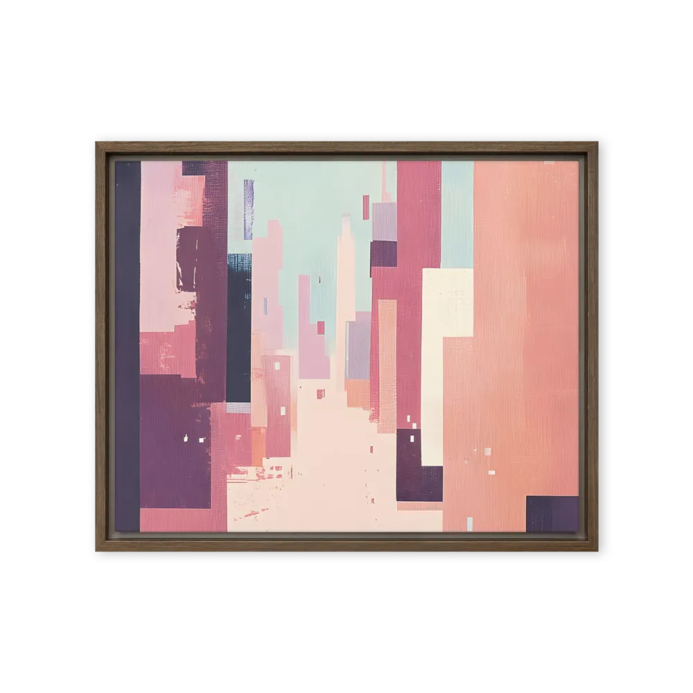 Tranquil Cityscape | Canvas with Brown Frame | 16″×20″