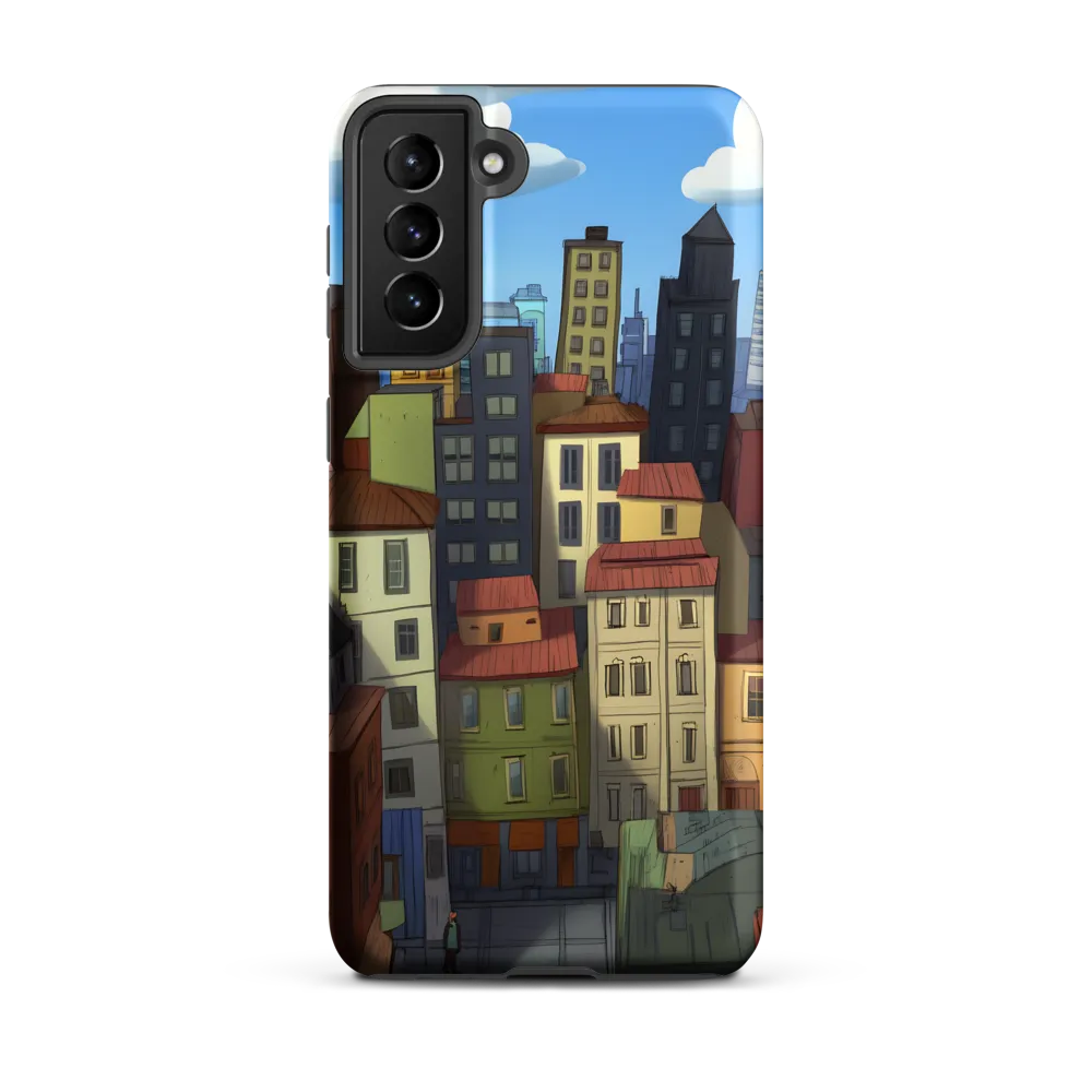 Urban Symphony: A Colorful Cityscape | Phone Case |  S21 Plus | Tough Case | Matte