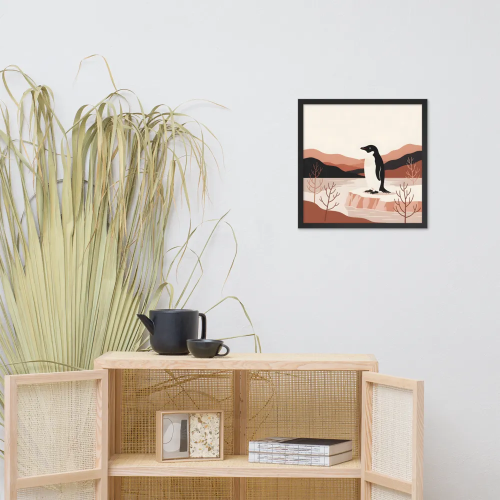 Penguin on Ice Floe 
 Poster with Black Frame | 18″x 18″