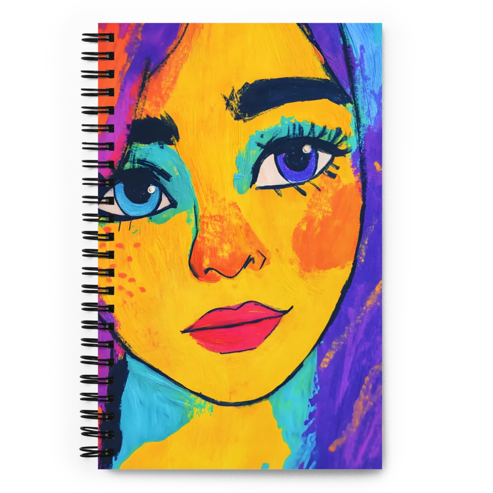 Vibrant Portrait: A Pop Art Exploration | Spiral Notebook