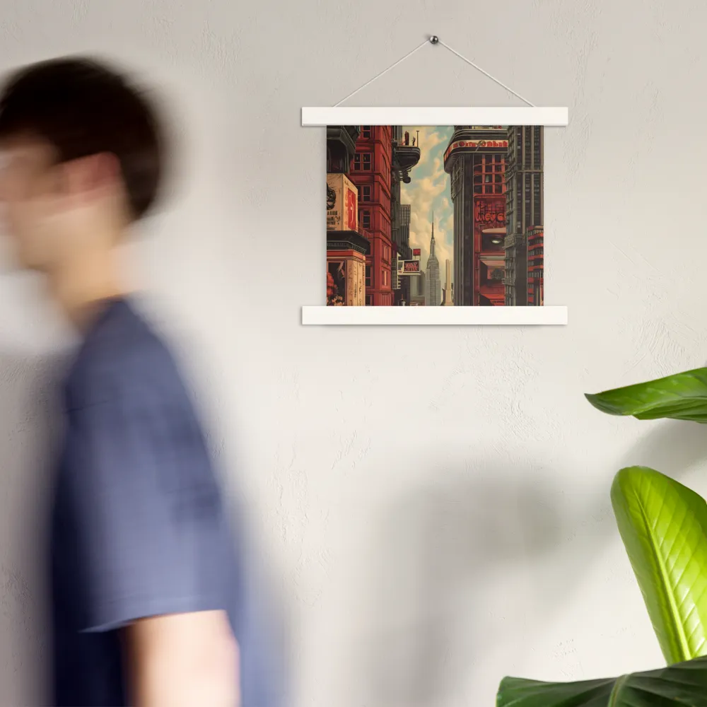 A Glimpse of Tomorrow: Urban Ambition | Poster With White Wood Hanger | 10″×10″