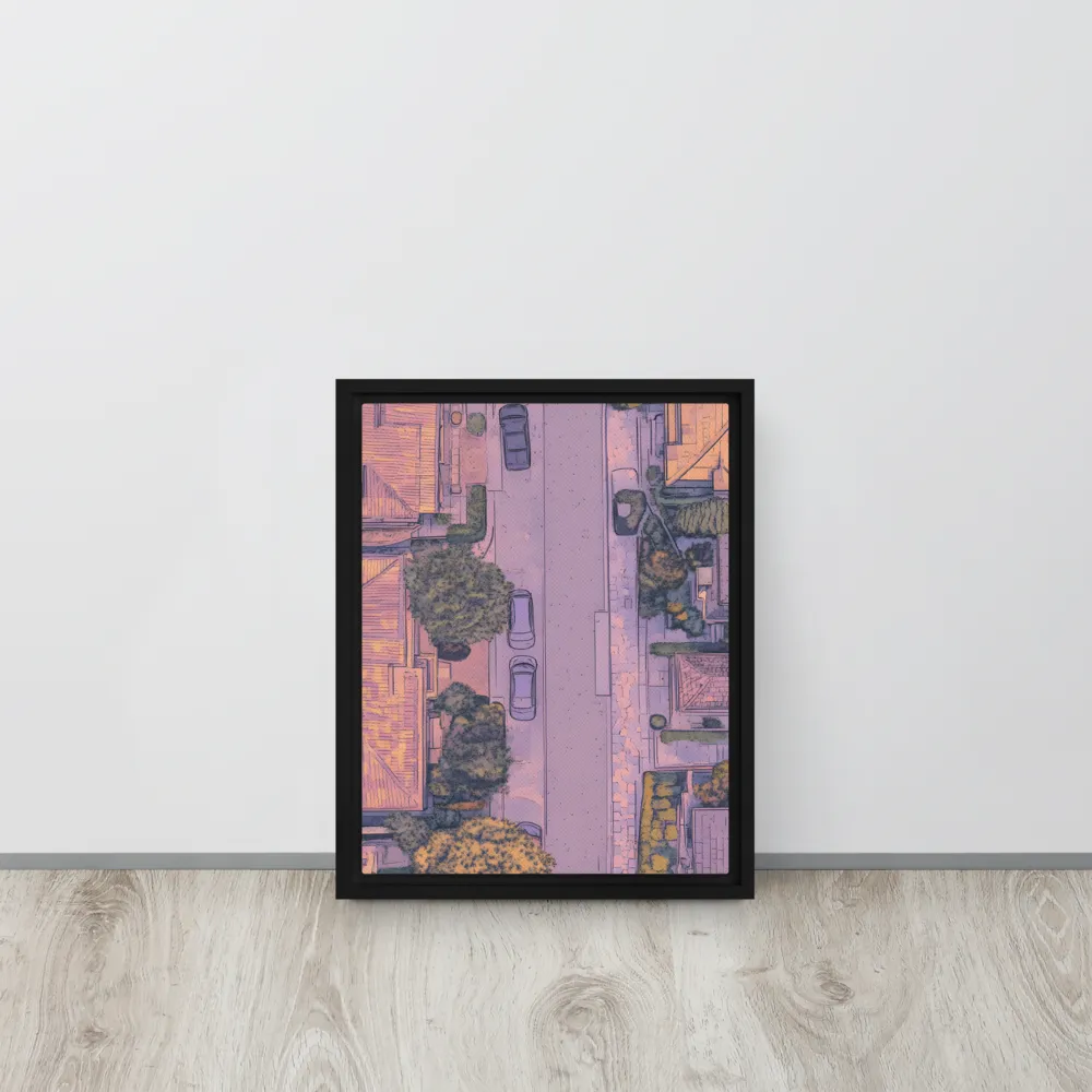 Aerial Serenity: Suburban Oasis | Canvas with Black Frame | 11″×14″