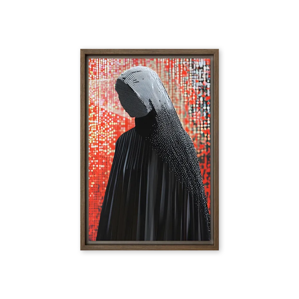 Veil of Modernity | Canvas with Brown Frame | 12″×18″