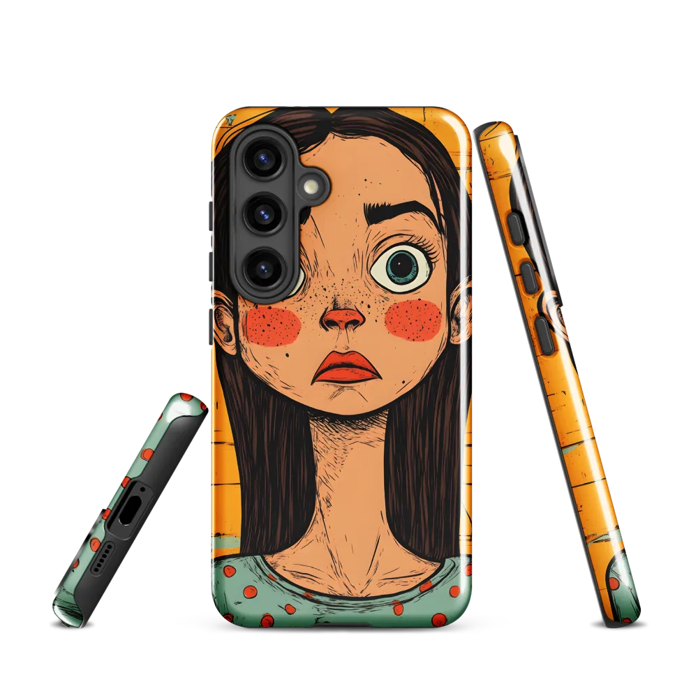 Wide-Eyed Portrait on Distressed Yellow Planks