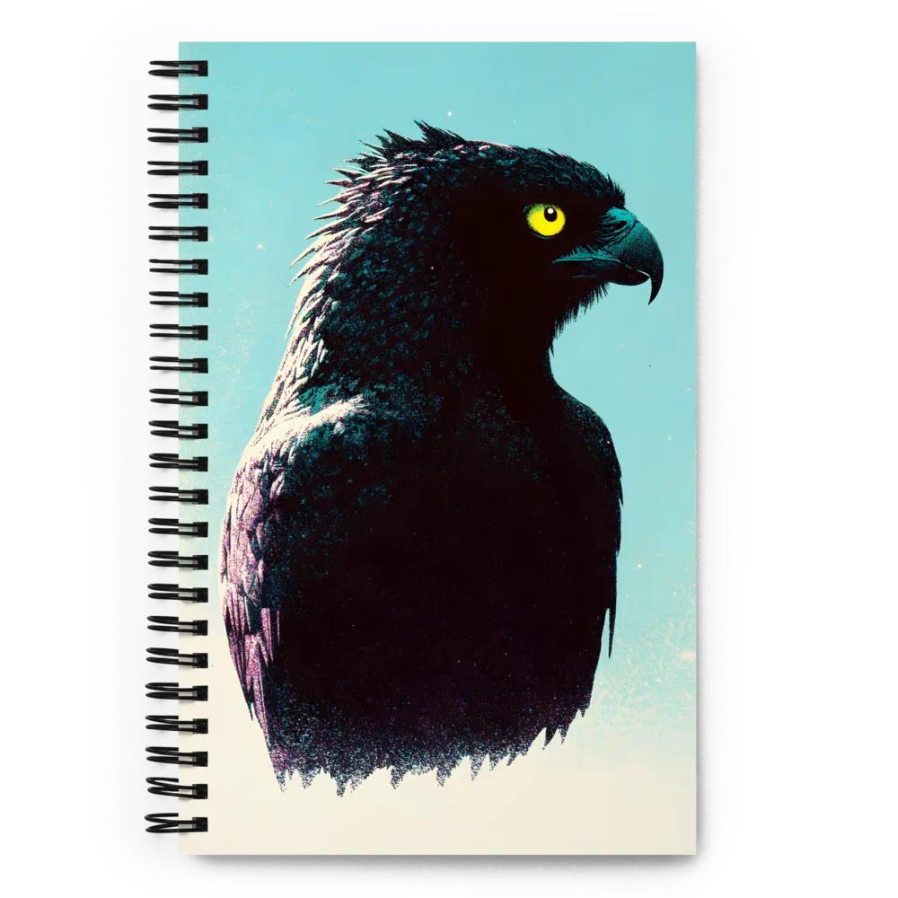 Eagle in Shadows: A Digital Odyssey | Spiral Notebook