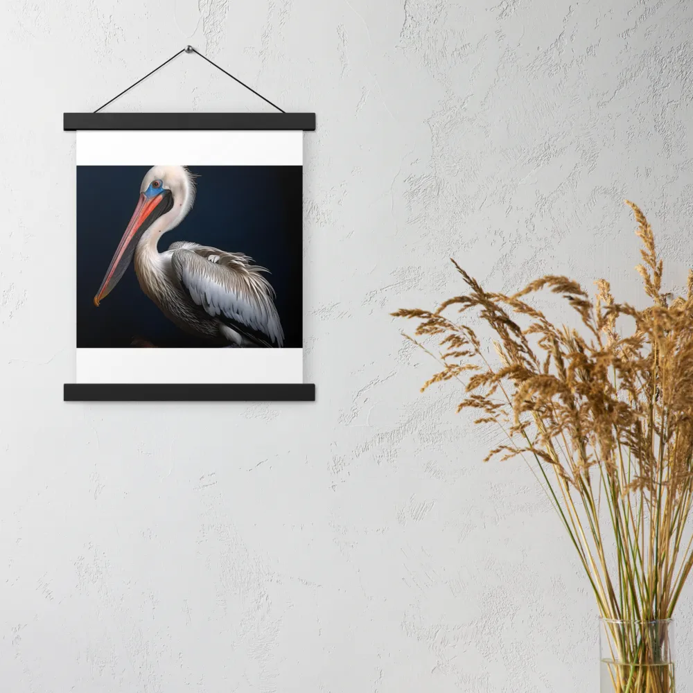 Majestic Pelican Portrait | Poster With Black Wood Hanger | 11″×14″