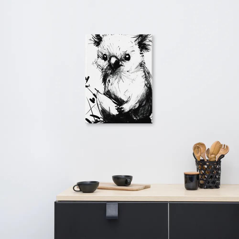 Whimsical Koala in Ink | Canvas | 18″×24″
