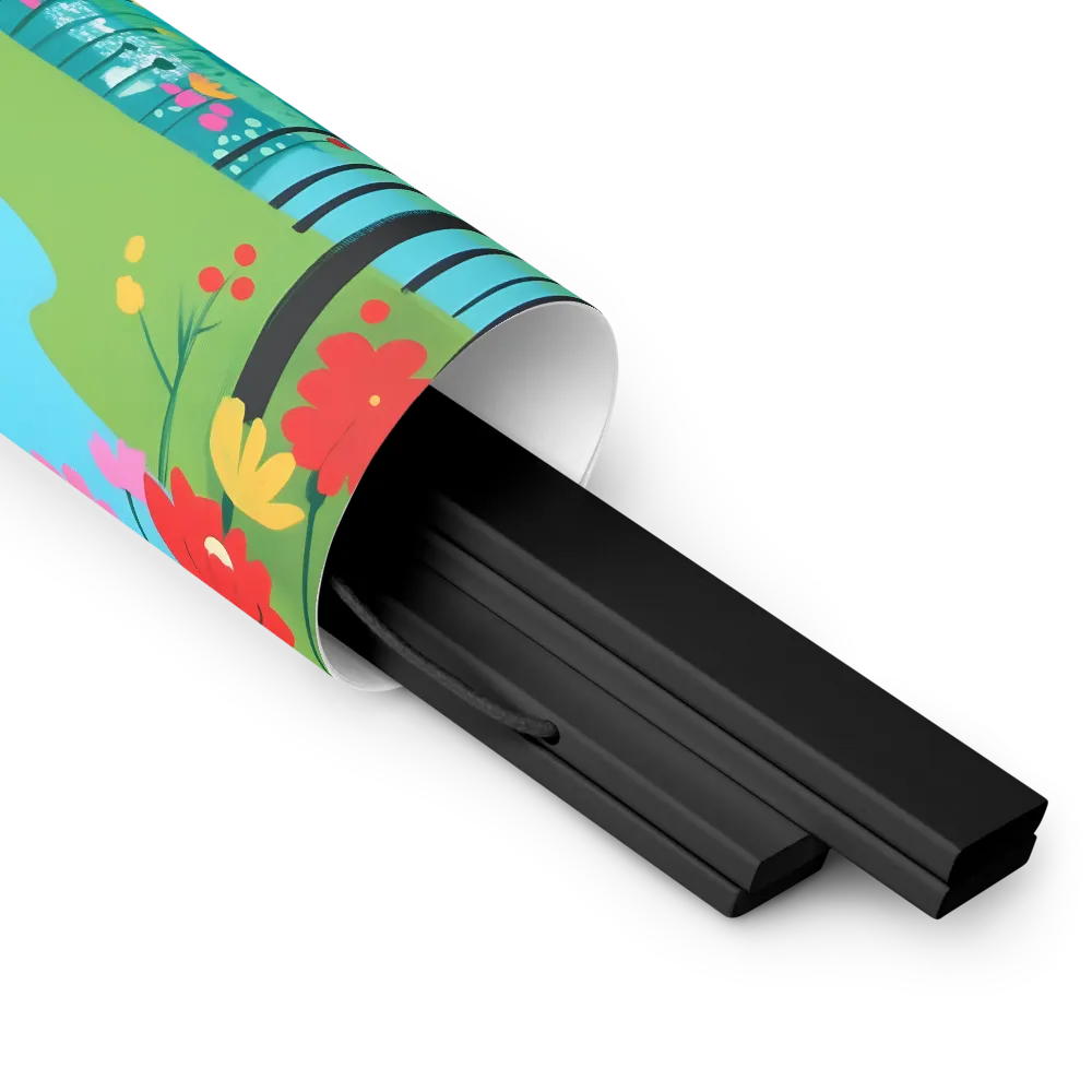 Whispers of Spring: A Colorful Retreat | Poster With Black Wood Hanger | 10″×10″