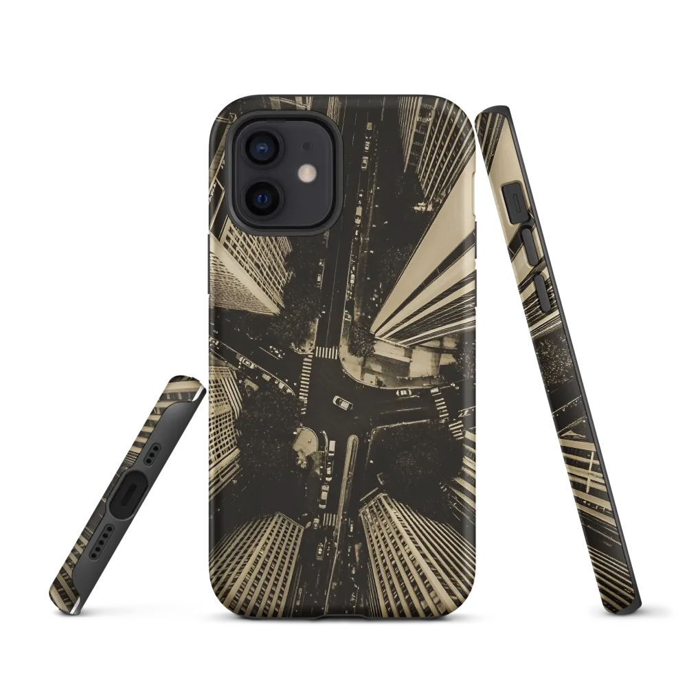 Urban Symphony: Aerial Perspective of City Life | Phone Case |  12 | Tough Case | Matte