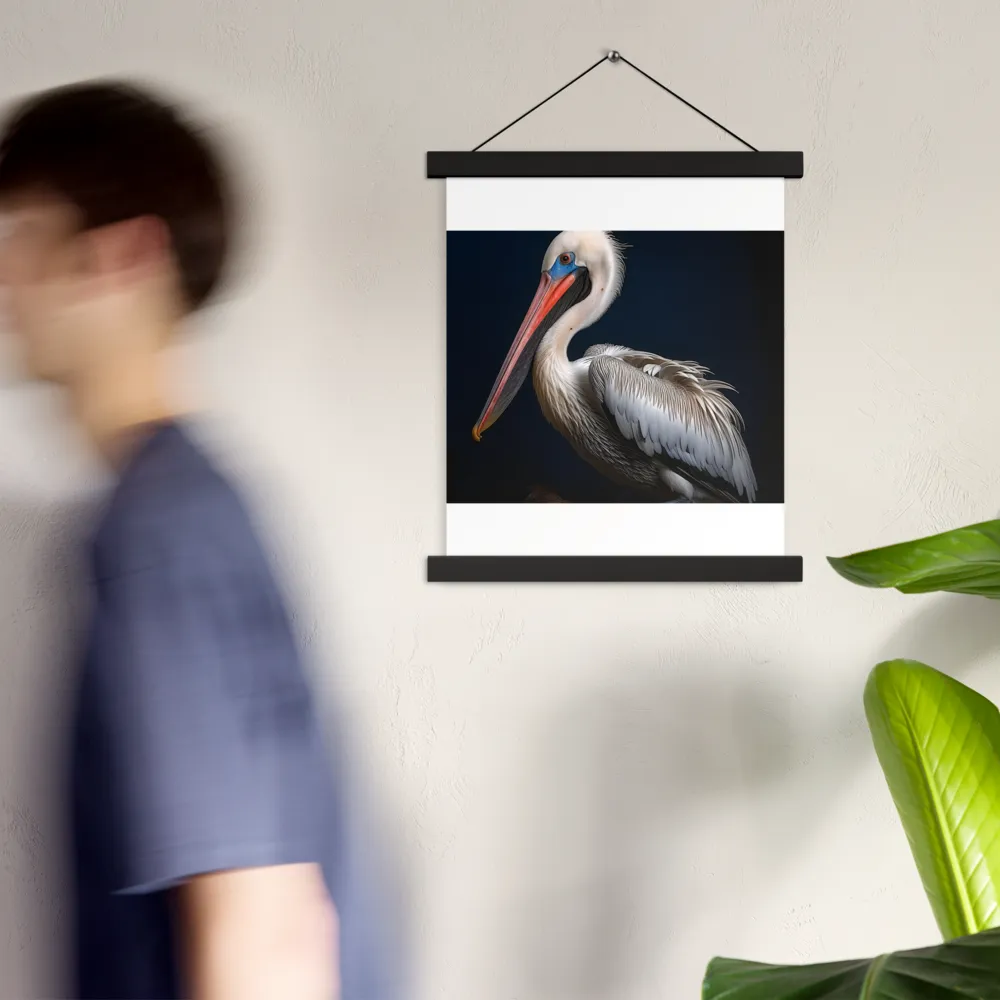 Majestic Pelican Portrait | Poster With Black Wood Hanger | 11″×14″