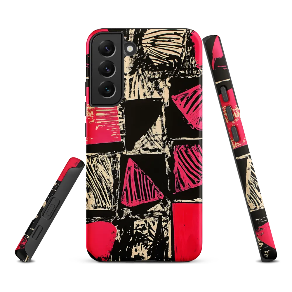 Geometric Symphony in Pink and Black