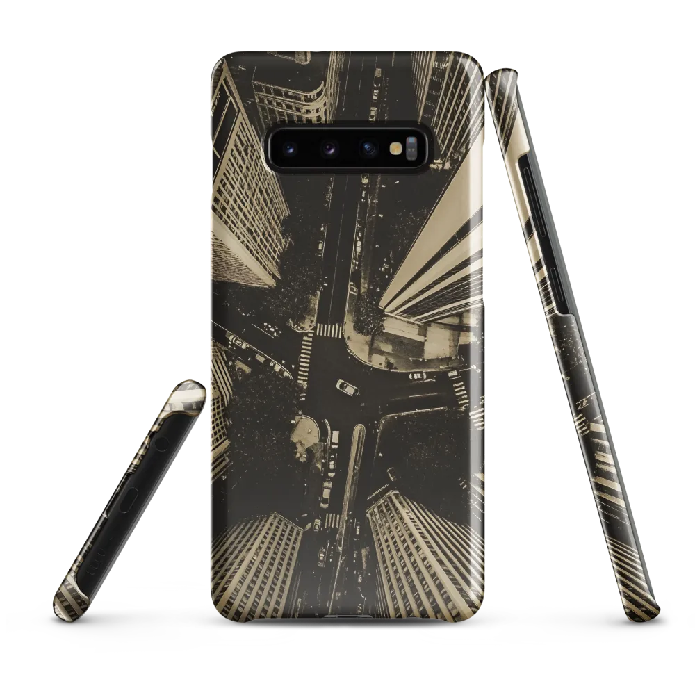 Urban Symphony: Aerial Perspective of City Life | Phone Case |  S10 Plus | Snap Case | Glossy