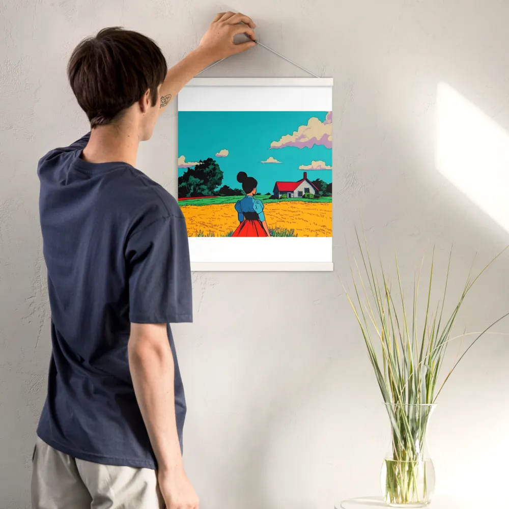 Whispers of a Sunlit Meadow | Poster With White Wood Hanger | 16″×20″