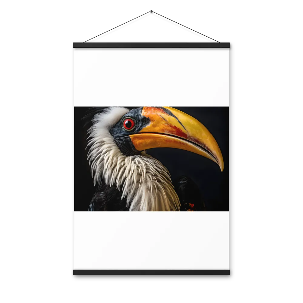 Majestic Hornbill Portrait | Poster With Black Wood Hanger | 24″×36″