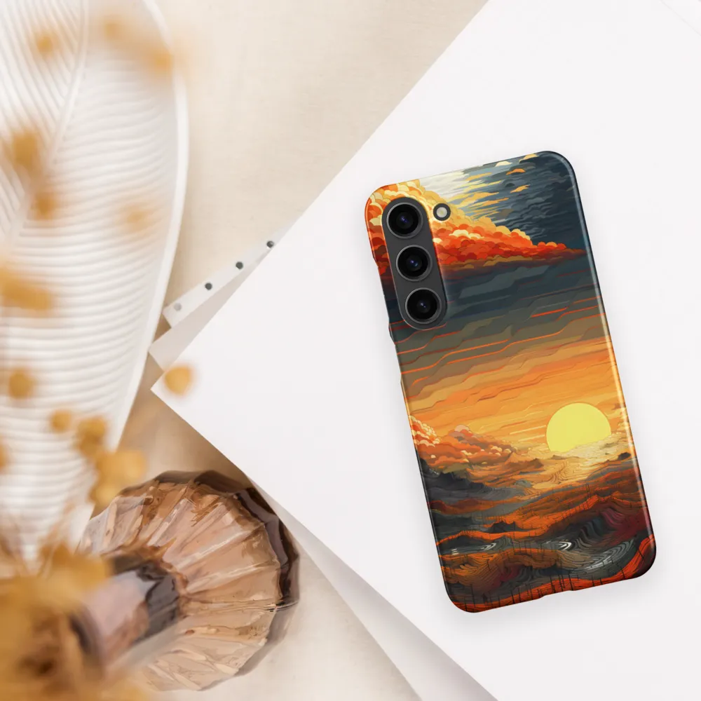 Ethereal Sunset: A Serene Landscape in Flowing Forms