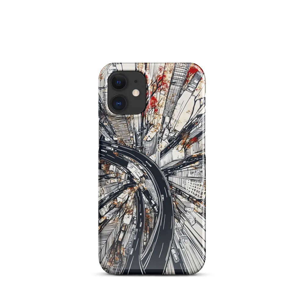 Urban Symphony: Aerial View of Life | Phone Case |  12 Mini | Snap Case | Glossy