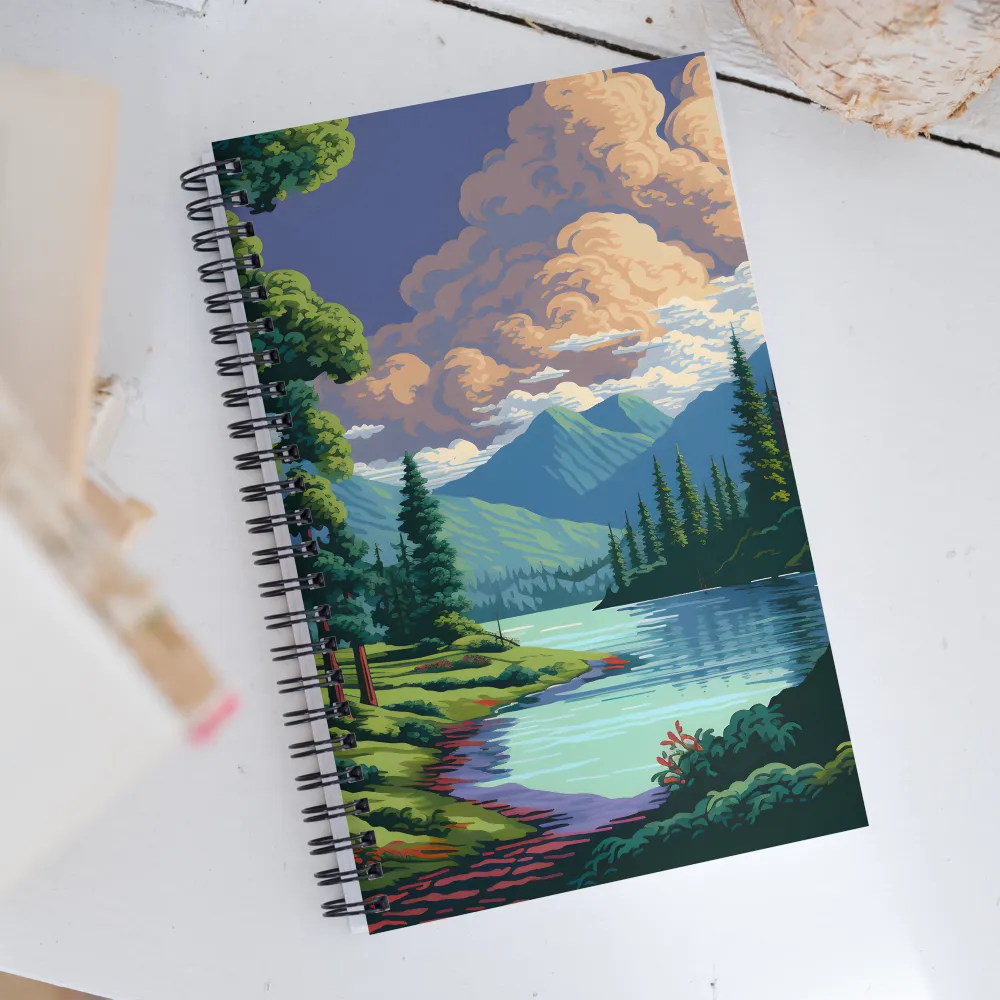 Serenity in Nature: A Lush Landscape | Spiral Notebook