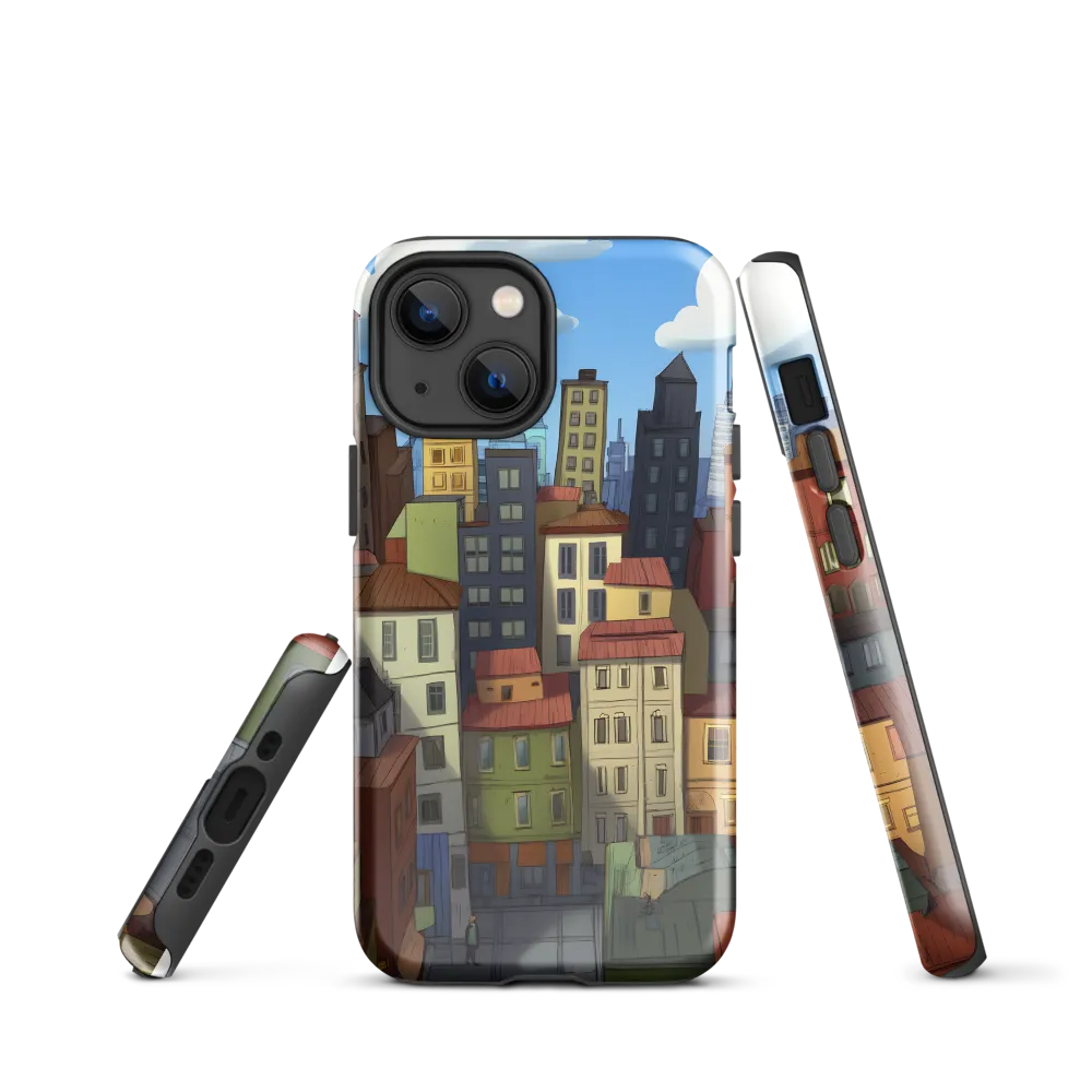 Urban Symphony: A Colorful Cityscape | Phone Case |  13 mini | Tough Case | Glossy