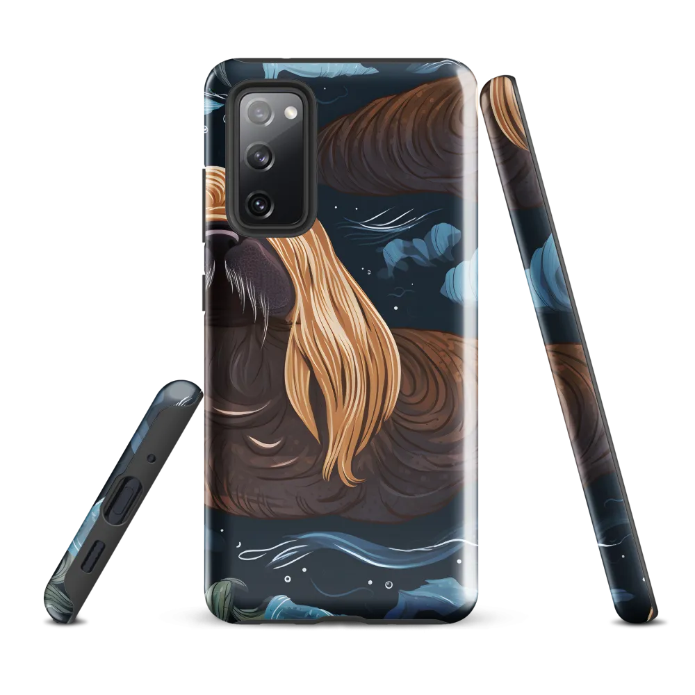 Whimsical Walruses in Deep Blue
