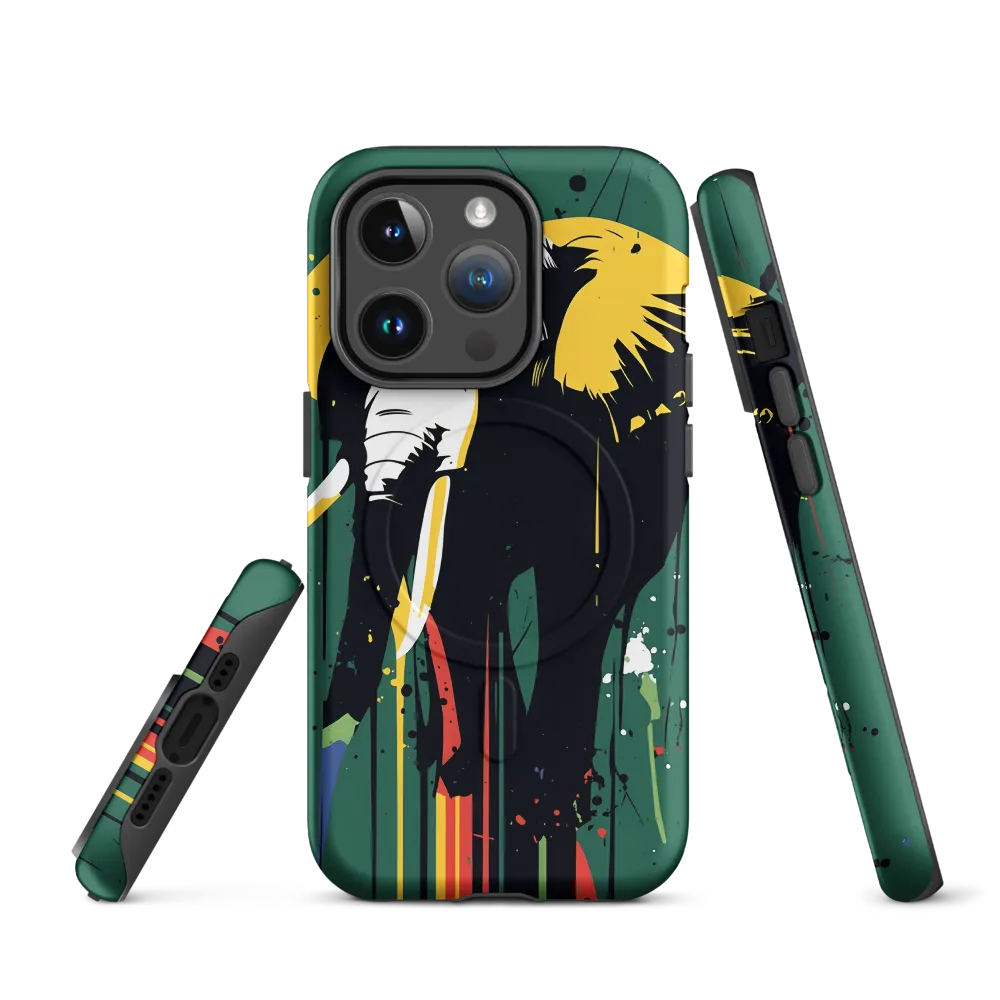 Majestic Minimalism: The Colorful Elephant | Phone Case |  14 Pro | MagSafe® Tough Case | Matte