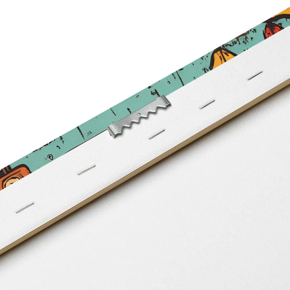 Whimsical Village Landscape | Thin Canvas | 12″×16″