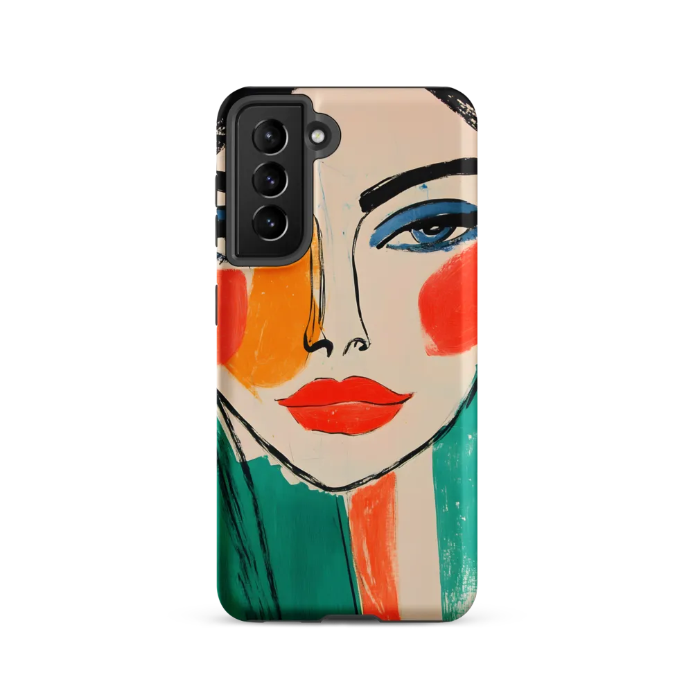 Vivid Portrait of a Modern Muse | Phone Case |  S21 | Tough Case | Matte