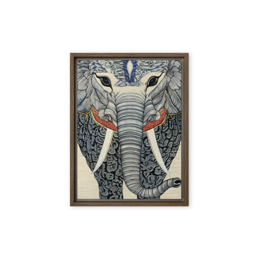 Majesty of the Elephant | Canvas with Brown Frame | 9″×12″