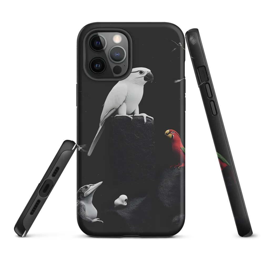 Harmony in Monochrome: A Surreal Assembly of Nature | Phone Case |  12 Pro Max | Tough Case | Matte