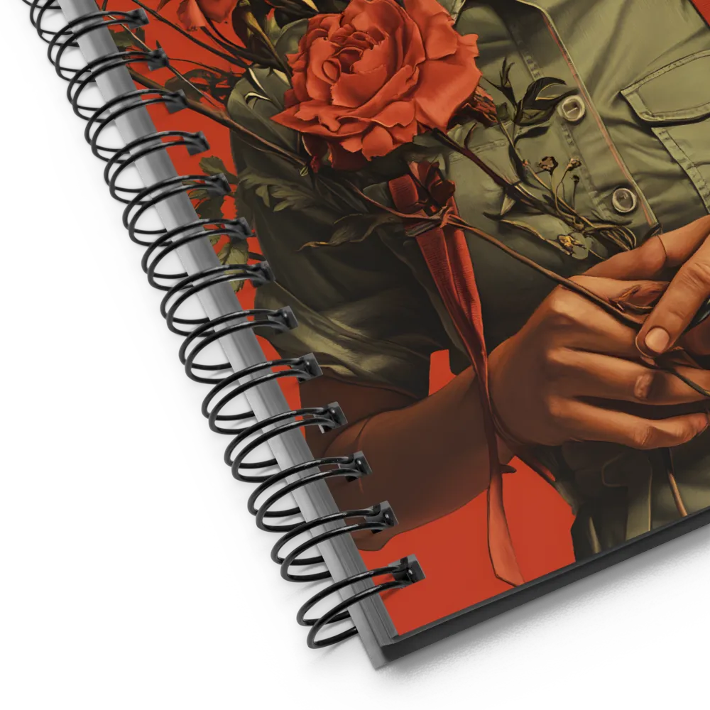 Harmony and Strength: A Portrait Among Roses | Spiral Notebook