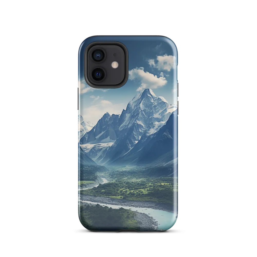 Majestic Serenity: A Landscape of Mountains and Rivers | Phone Case |  12 | Tough Case | Glossy