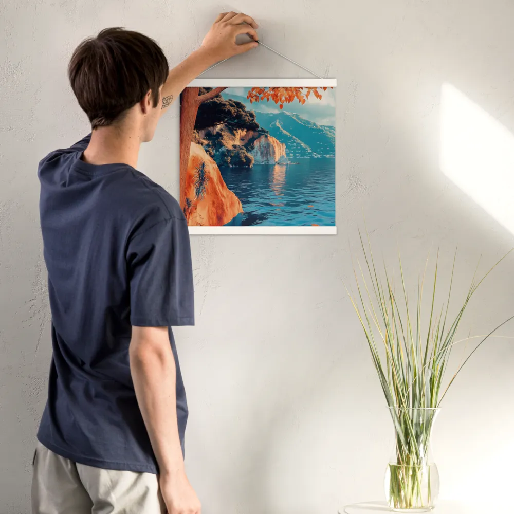 Elysian Waterscape | Poster With White Wood Hanger | 16″×16″