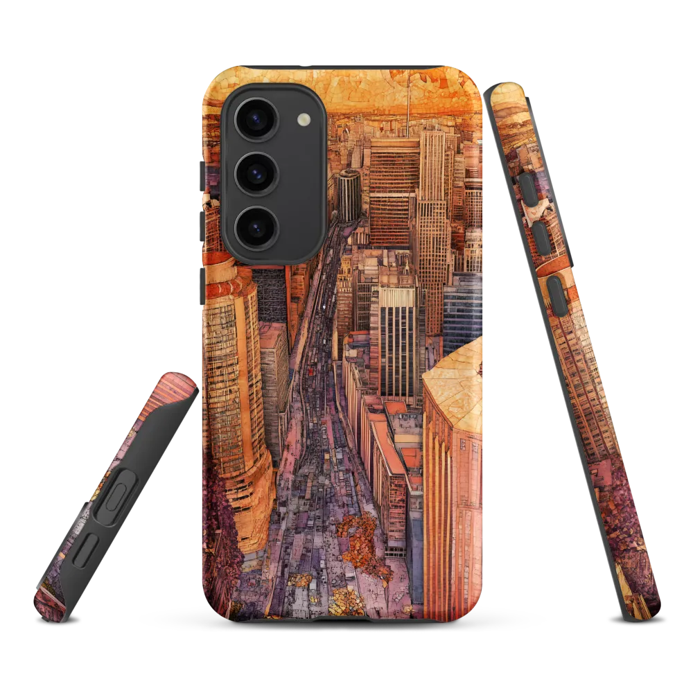 Mosaic Cityscape at Dusk