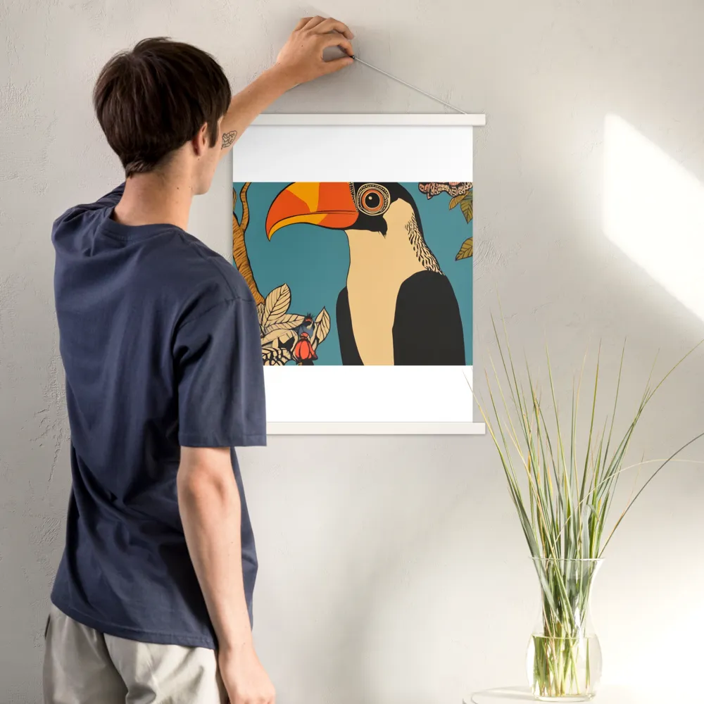 Tropical Majesty: The Toucan at Rest | Poster With White Wood Hanger | 18″×24″