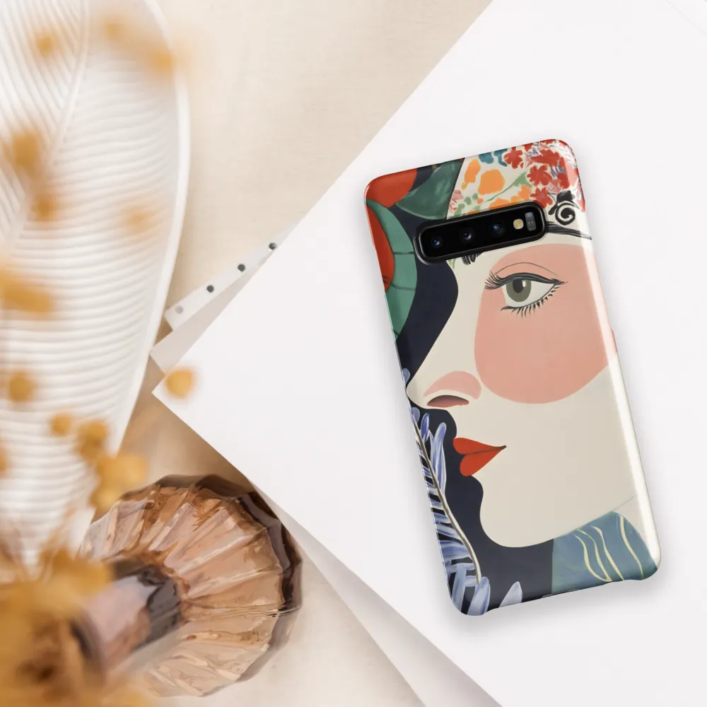 Floral Serenade: A Modern Portrait | Phone Case |  S10 Plus | Snap Case | Glossy