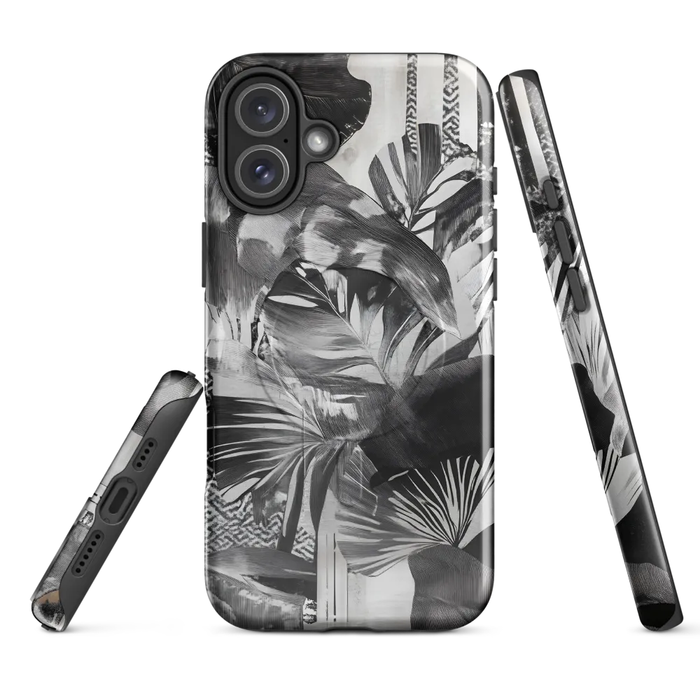 Monochrome Serenity in Tropical Foliage