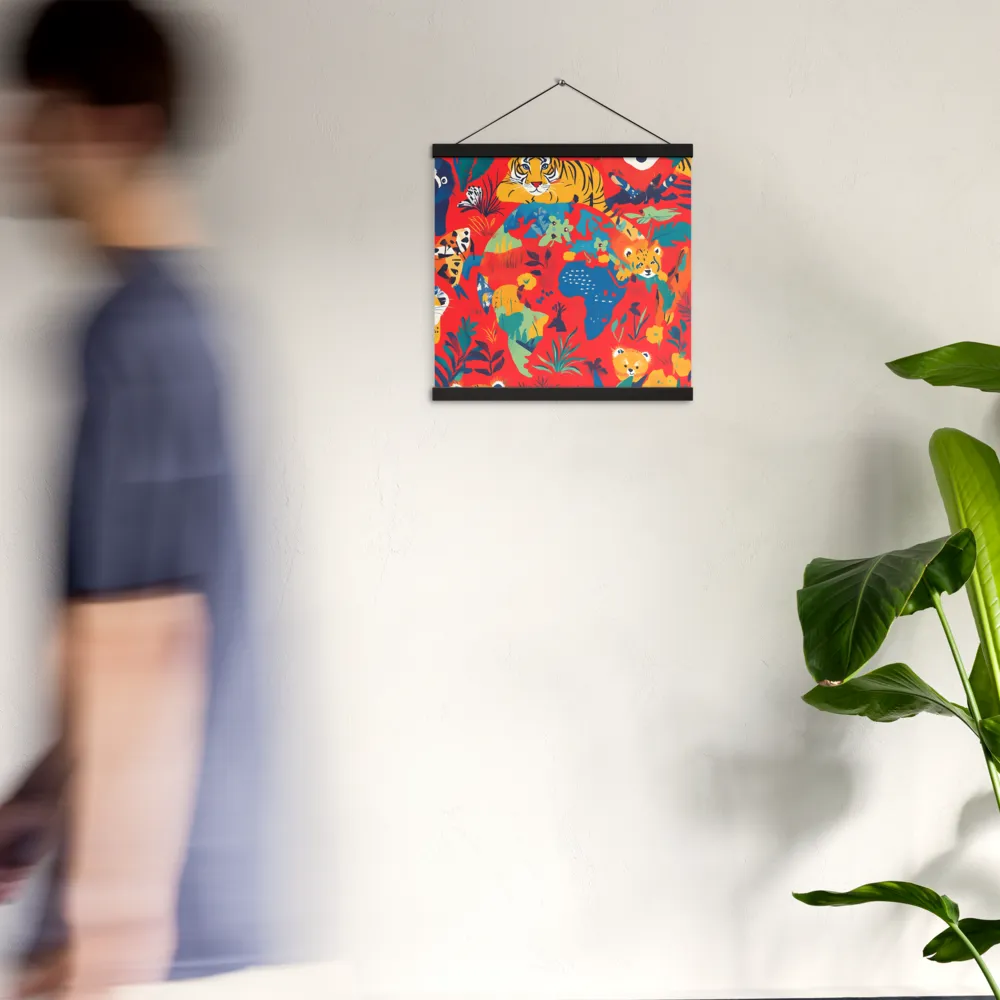 Wild Wonders of the Globe | Poster With Black Wood Hanger | 16″×16″