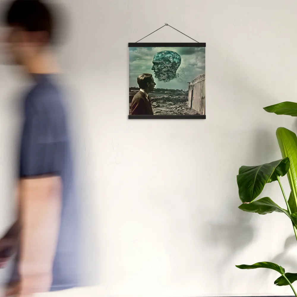 Ethereal Reflections: Identity in a Fragmented World | Poster With Black Wood Hanger | 16″×16″