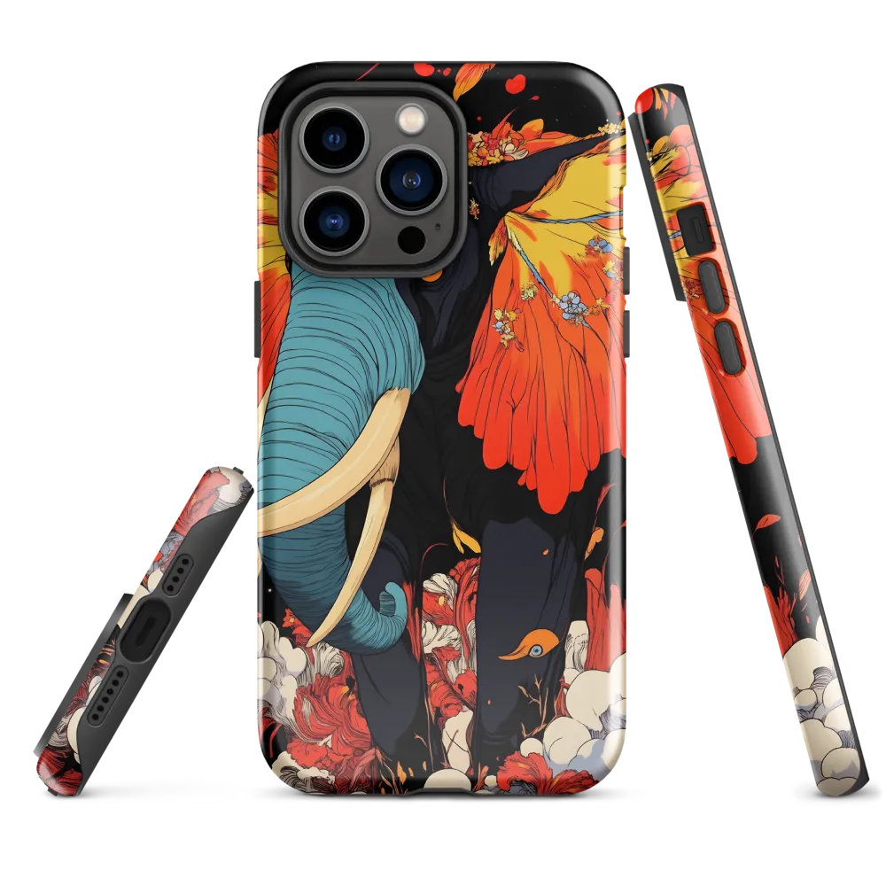 Majesty of the Floral Elephant | Phone Case |  14 Pro Max | Tough Case | Glossy