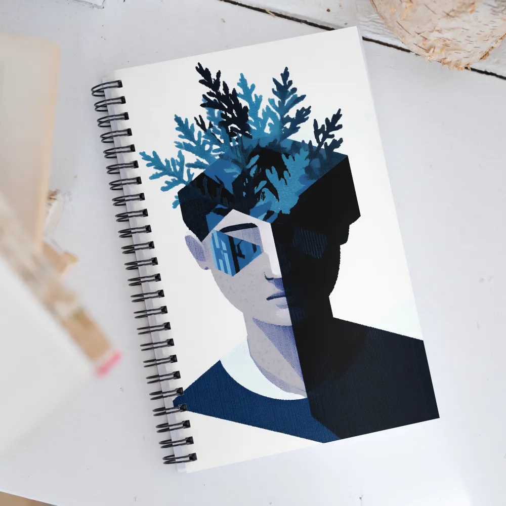 Nature's Reflection in a Surreal Portrait | Spiral Notebook