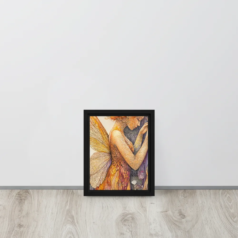 Whispers of the Frosted Meadow | Canvas with Black Frame | 8″×10″