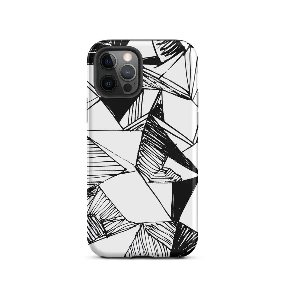 Dynamic Geometry in Ink | Phone Case |  12 Pro | Tough Case | Matte