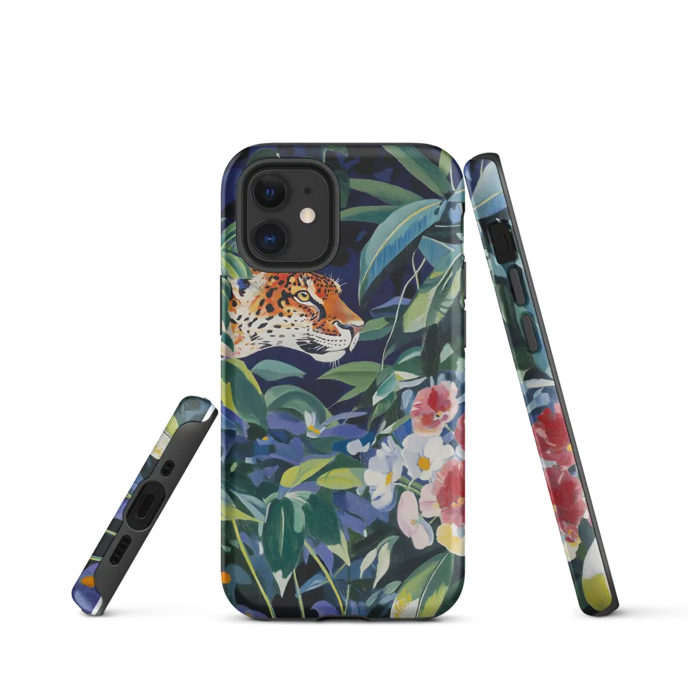 Hidden Majesty: The Jaguar Amongst Tropical Splendor | Phone Case |  12 mini | Tough Case | Matte
