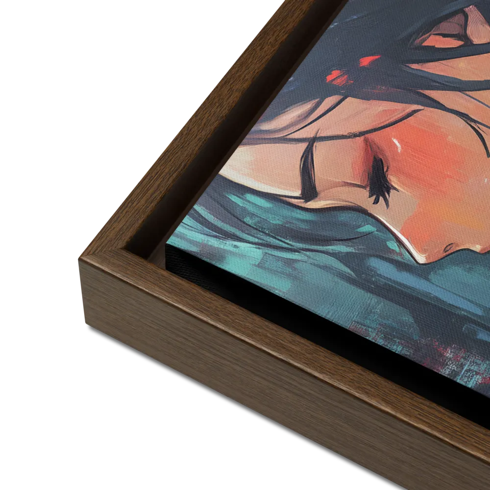 Whispers of Melancholy | Canvas with Brown Frame | 12″×16″