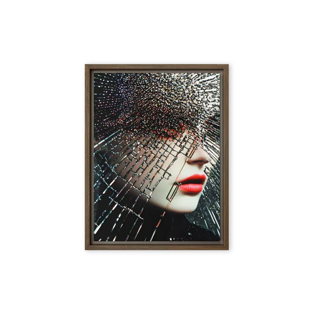 Fractured Identity | Canvas with Brown Frame | 9″×12″